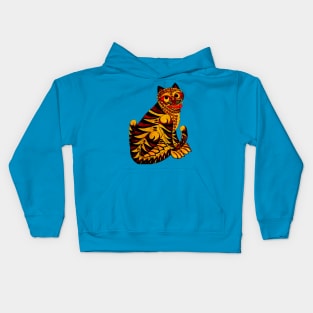 Korean Folk Art Happy Tiger Kids Hoodie